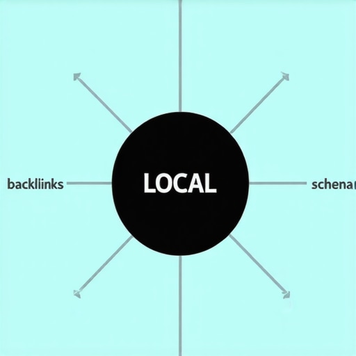 Diagram illustrating backlinks, schema, and geo-targeting for local SEO success