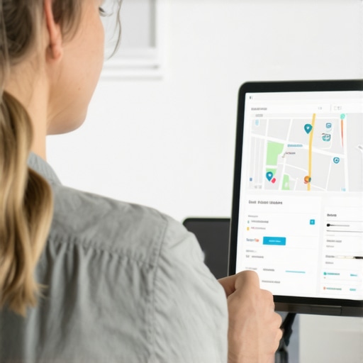 Business owner reviewing local map rankings with digital tools