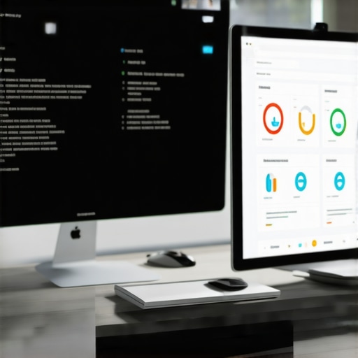 A high-tech workspace featuring AI tools, analytics dashboards, and citation management for local SEO