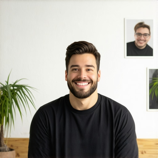 Business owner working on Google My Business profile with reviews and photos