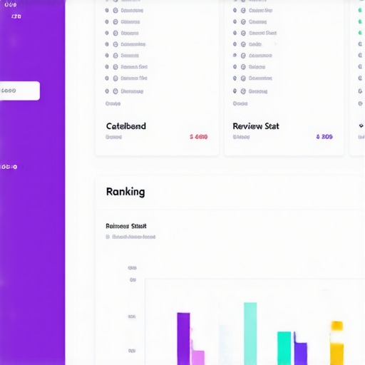 Screenshot of local SEO analytics dashboard showing rankings, reviews, and citations