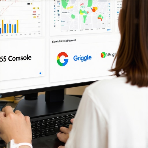 Person reviewing local SEO analytics with maps and graphs on their computer screen.