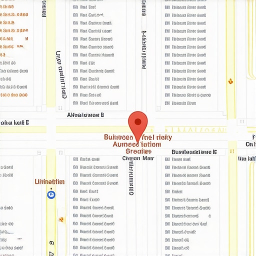 Google Maps local business listings with optimization indicators.