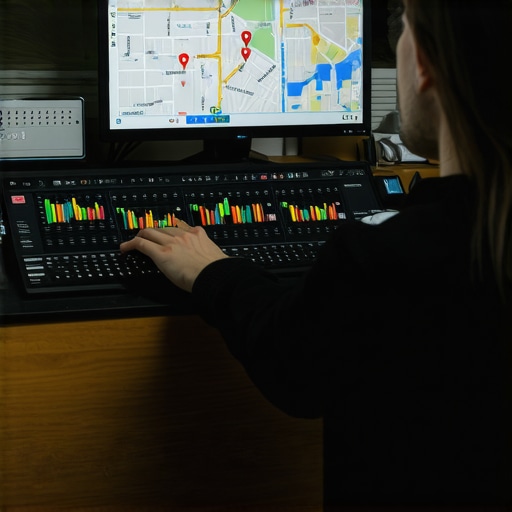 Person reviewing local map search rankings on computer