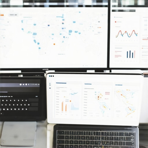 Advanced Map SEO Tools Dashboard A person analyzing local map SEO dashboard with various analytics tools displayed