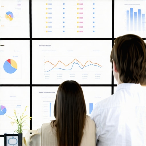 Digital Dashboard for Local SEO Management Person analyzing multiple screens showing map ranking analytics and citation status