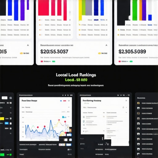 Screenshot of analytics dashboard showing local SEO metrics and maps