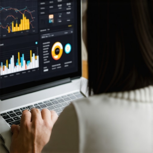 A person analyzing local SEO metrics on a digital dashboard with citation and ranking data.