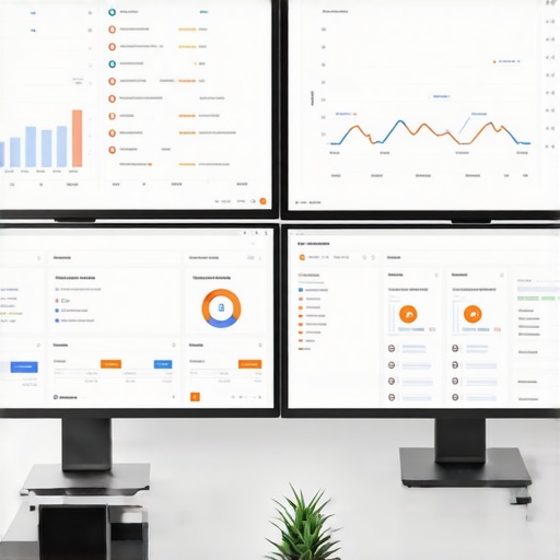A modern workspace with screens showing local SEO analytics and rankings.